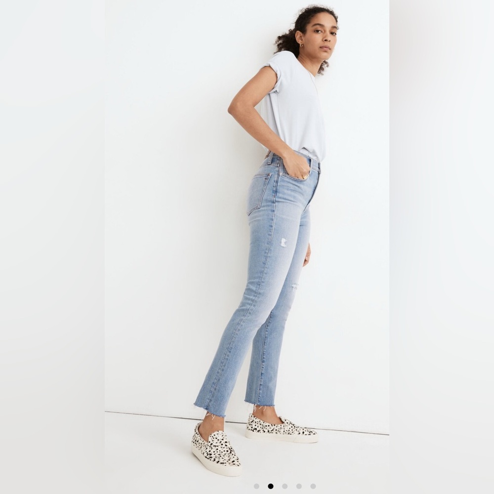 MADEWELL PERFECT HIGH RISE VINTAGE MOM JEAN RAW HEM LIGHT WASH WORN EDITION 30